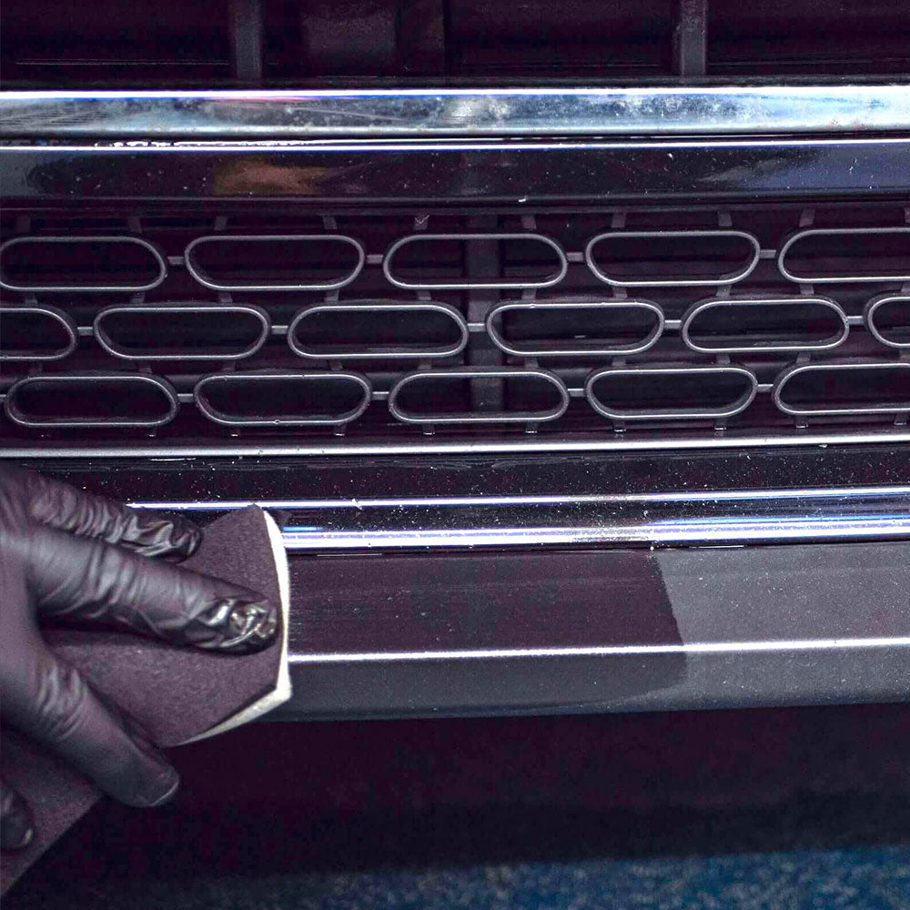 Autoglym Bumper Trim Gel applied to front bumper