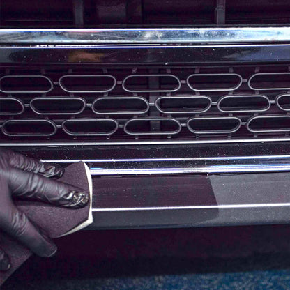 Autoglym Bumper Trim Gel applied to front bumper