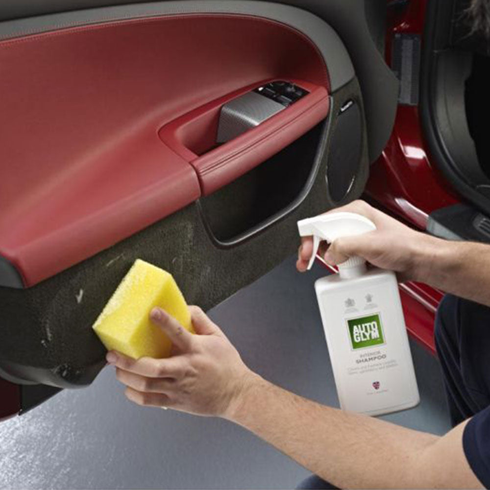 cleaning car interior with Autoglym Interior Shampoo