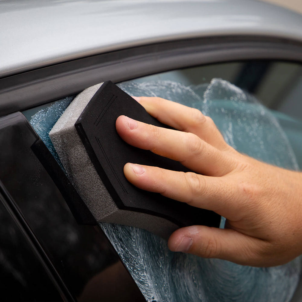 Autoglym Perfect Polish Applicator On Vehicle Glass