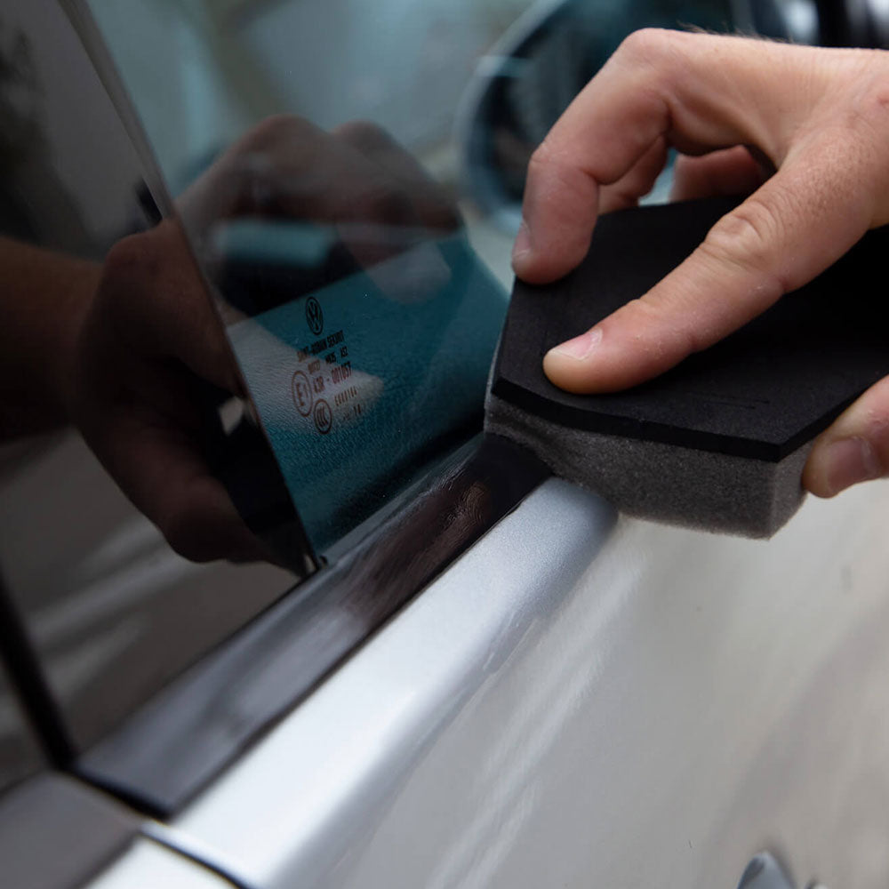    Autoglym Perfect Polish Applicator On Vehicle Trim