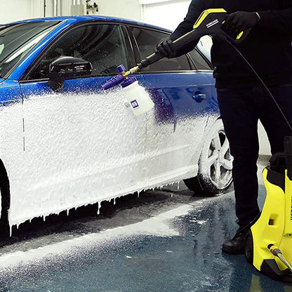 using a water blaster with polar blaster to clean car