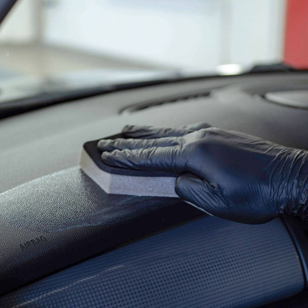 cleaning car interior with Autoglym Vinyl Rubber Care