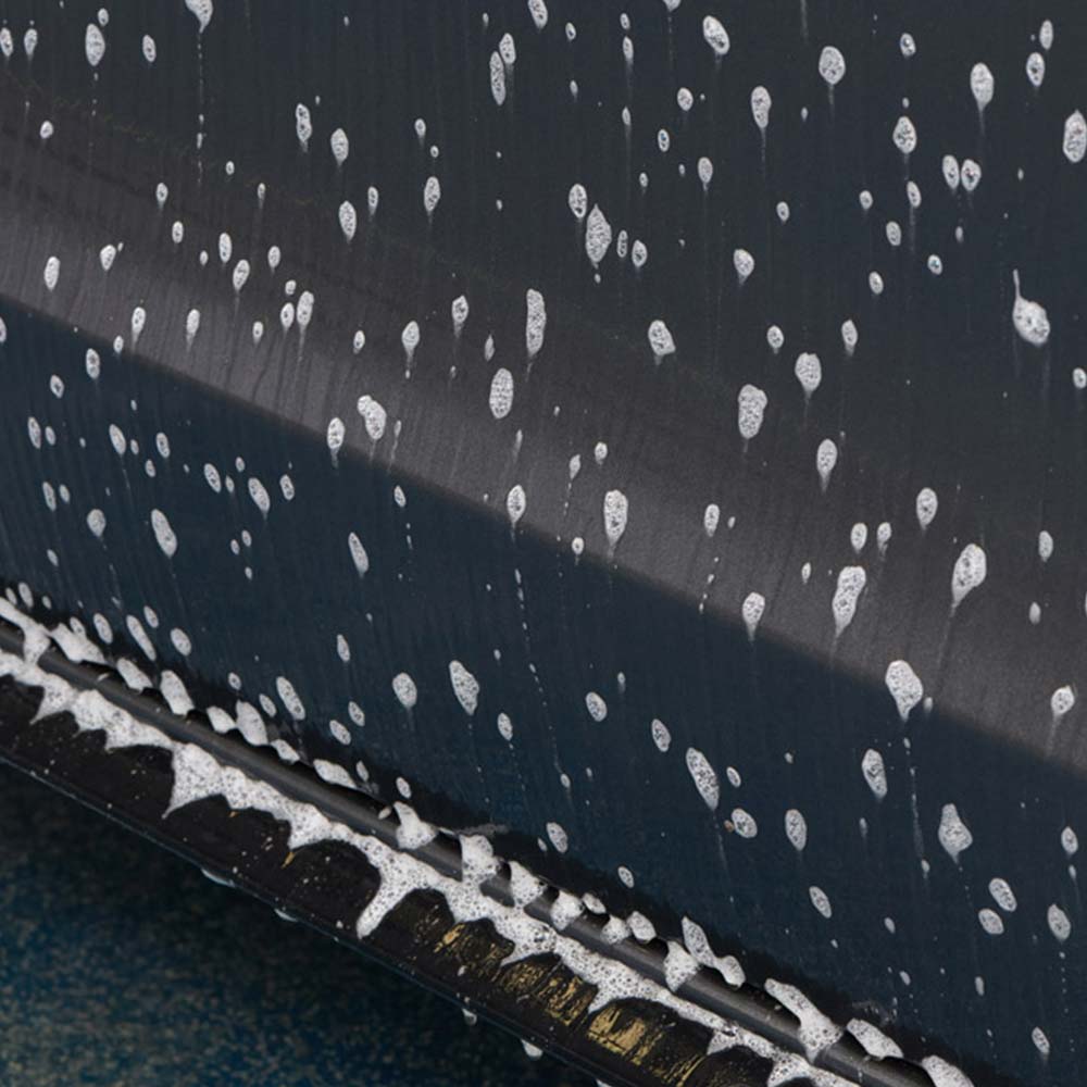 close up of foam on car exterior