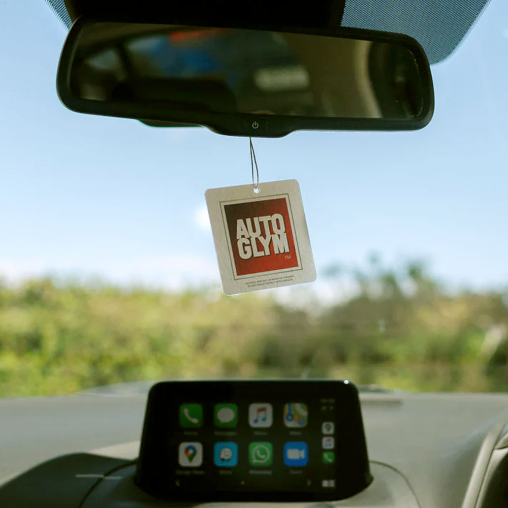 autoglym air feshner tag hanging in car