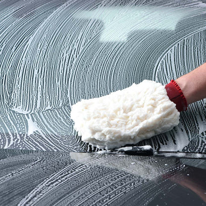 washing car with car shampoo