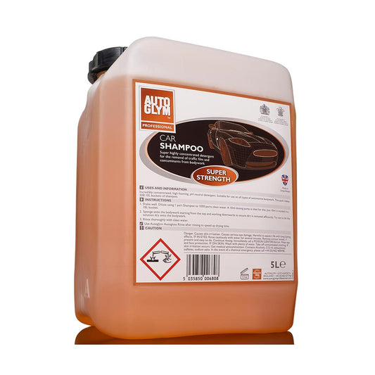 container of auto glym car shampoo 5 litre