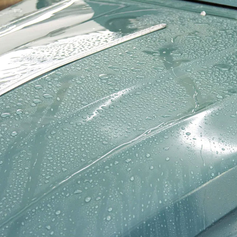 water beading on car exterior after applying express wax