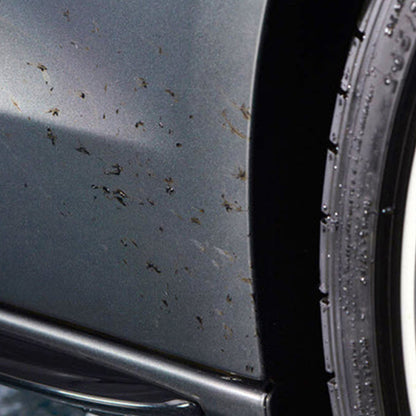 close up of tar on car body